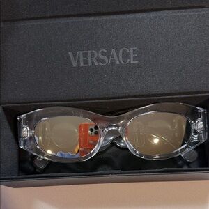Versace Transparent Frame Sunglasses
